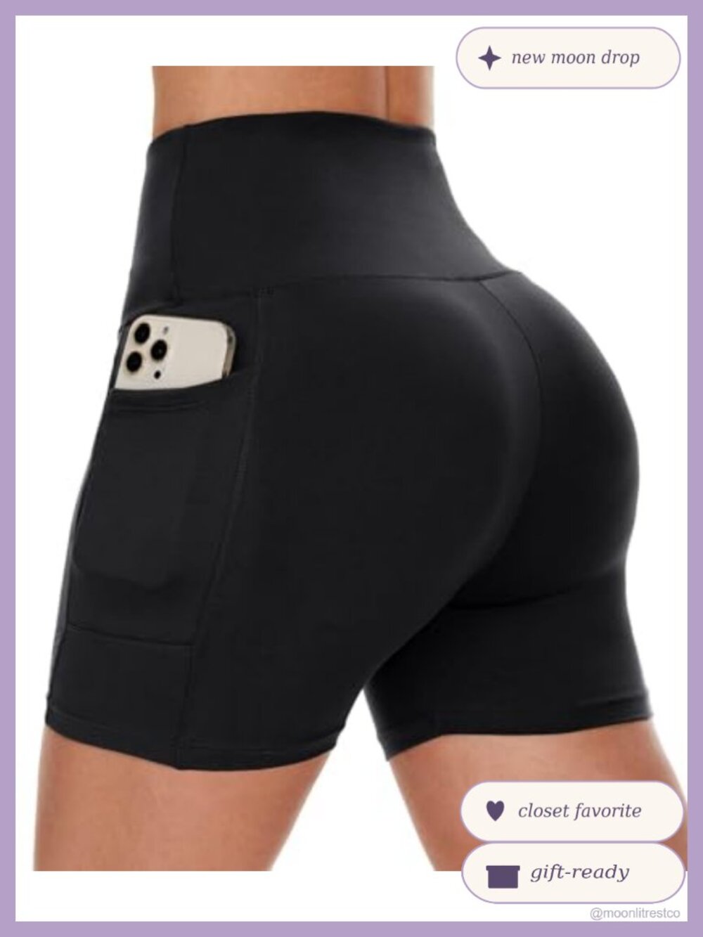 High Waist Biker Shorts with Pockets 4-Way Stretch Tummy Control Gym Yoga